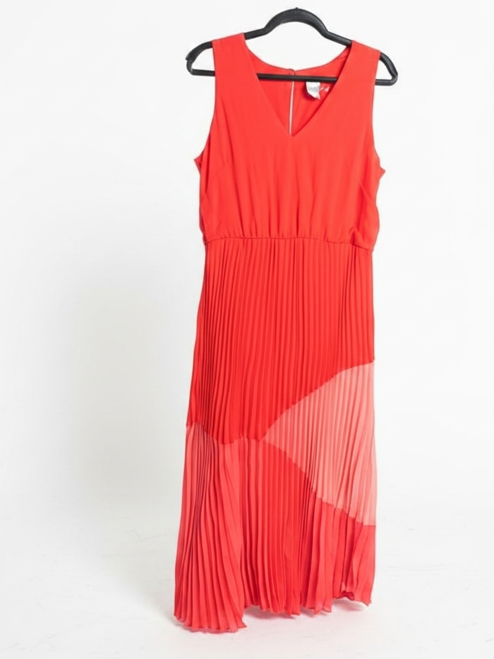 Taylor Red Sleeveless Pleated Maxi Dress